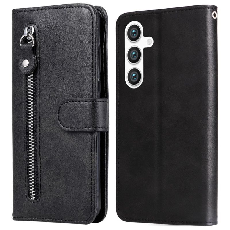 Läderfodral Samsung Galaxy S25 5g Telefonfodral Plånbok Med Dragkedja