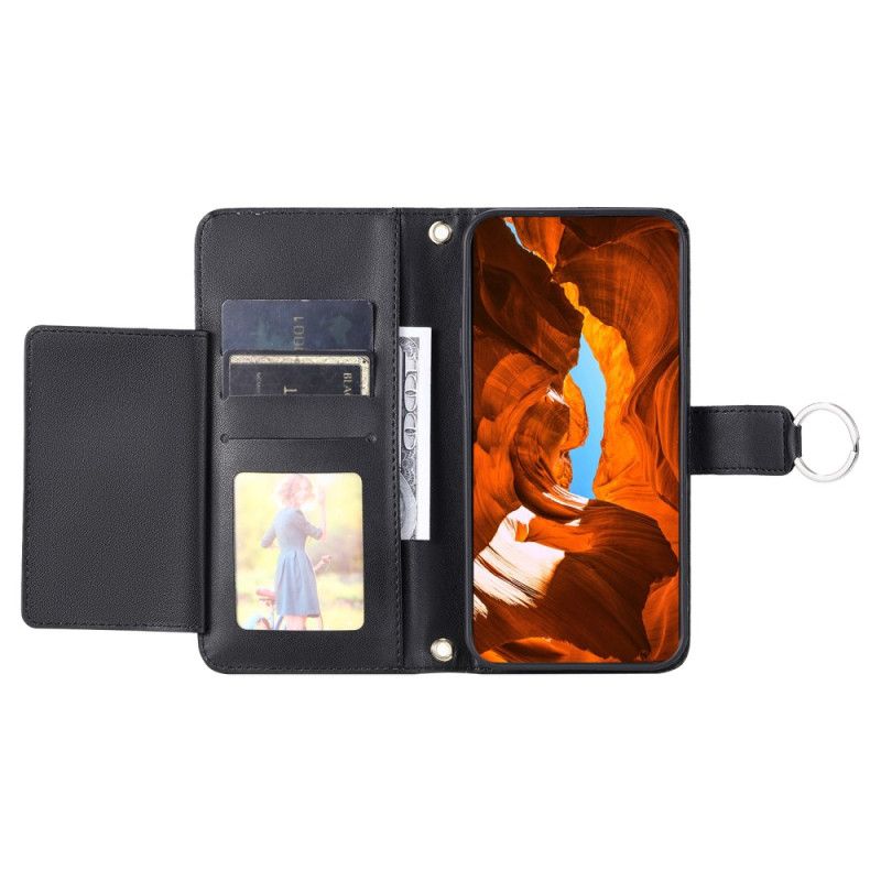 Läderfodral Samsung Galaxy S25 5g Telefonfodral Rund Ring Och Remmar