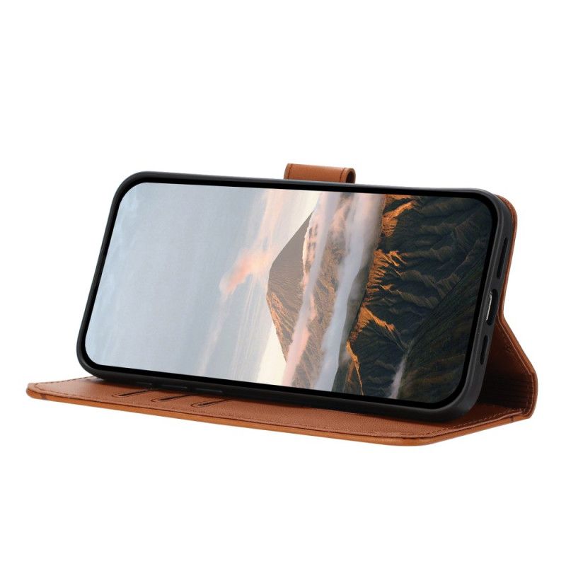 Läderfodral Samsung Galaxy S25 5g Telefonfodral Snodd Med Triangulärt Mönster