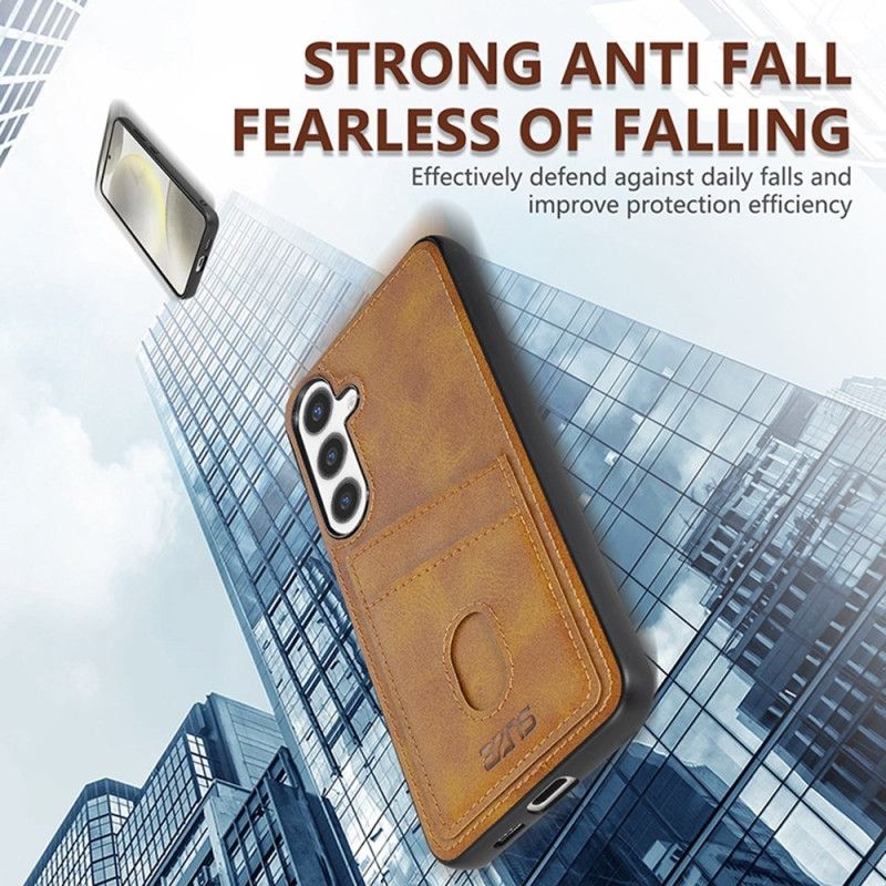 Skal För Samsung Galaxy S25 5g Korthållare I Texturerat Läder