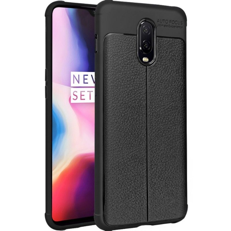 Skal OnePlus 6T Svart Sömnad I Imak Konstläder