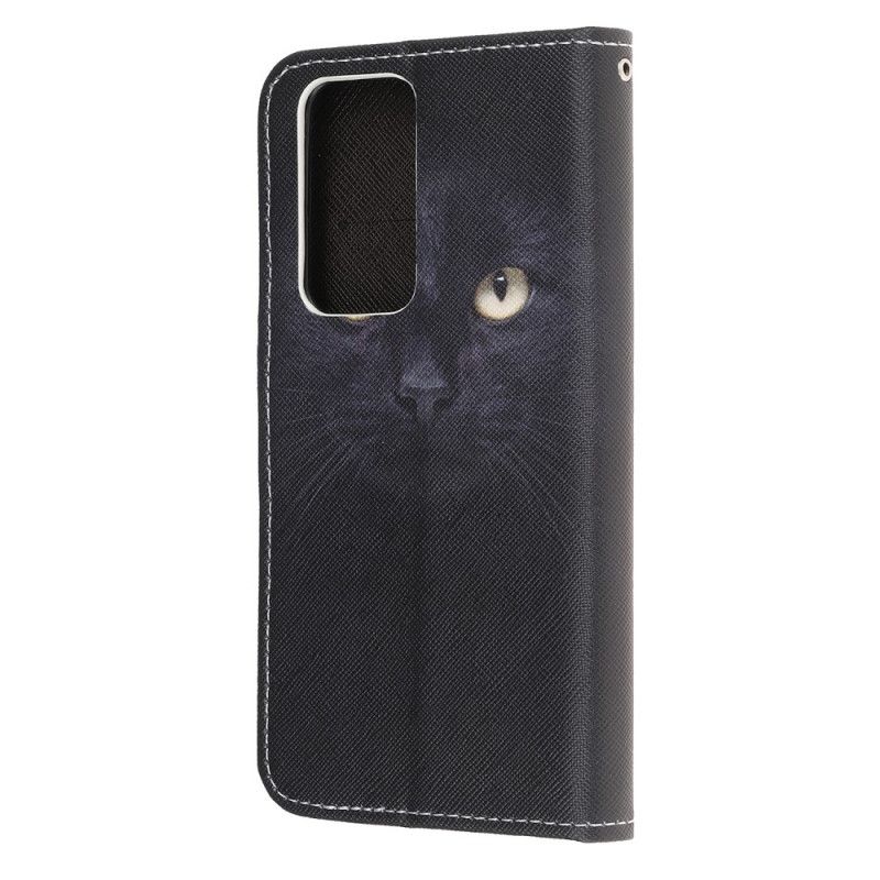 Fodral för Xiaomi Mi 10T / 10T Pro Svarta Kattögon Med Rem