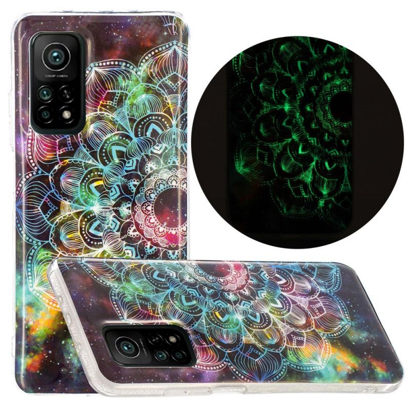 Skal för Xiaomi Mi 10T / 10T Pro Svart Fluorescerande Blommaserie