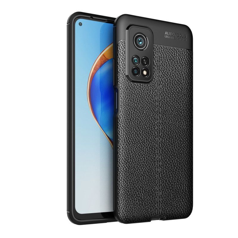 Skal för Xiaomi Mi 10T / 10T Pro Svart Lychéläder Med Dubbla Linjer