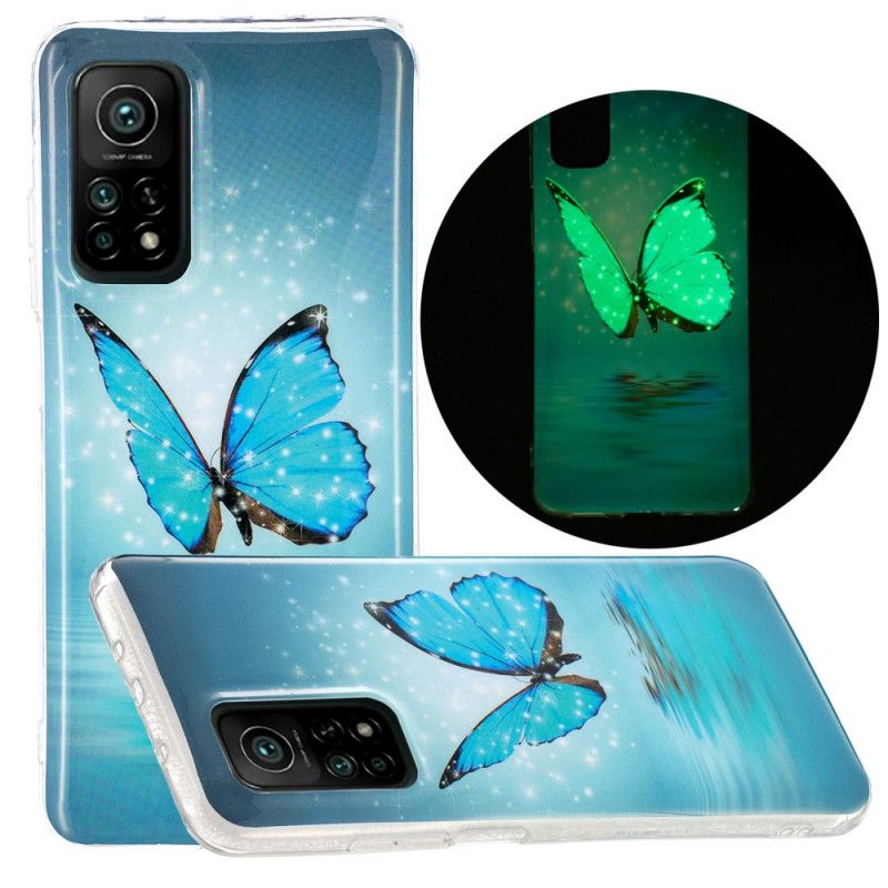 Skal Xiaomi Mi 10T / 10T Pro Fluorescerande Blå Fjäril