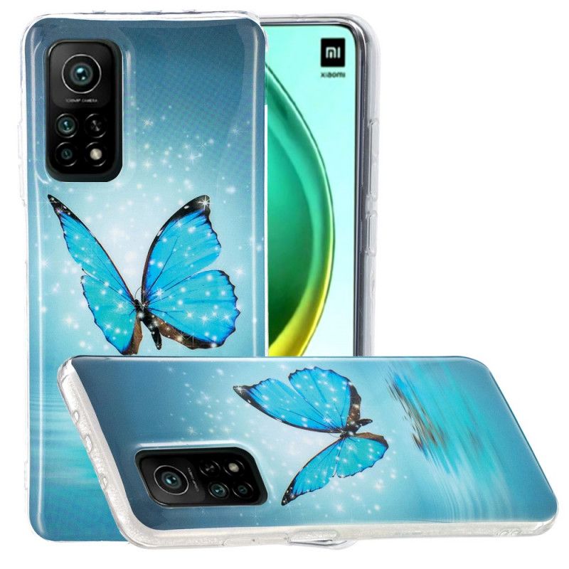 Skal Xiaomi Mi 10T / 10T Pro Fluorescerande Blå Fjäril