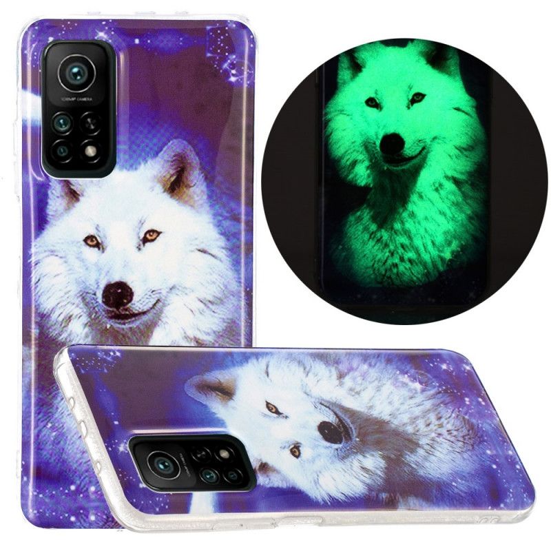 Skal Xiaomi Mi 10T / 10T Pro Grön Fluorescerande Vargserie