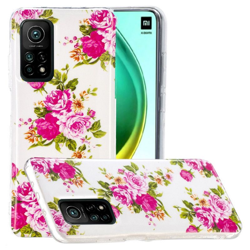 Skal Xiaomi Mi 10T / 10T Pro Mobilskal Fluorescerande Frihetsblommor