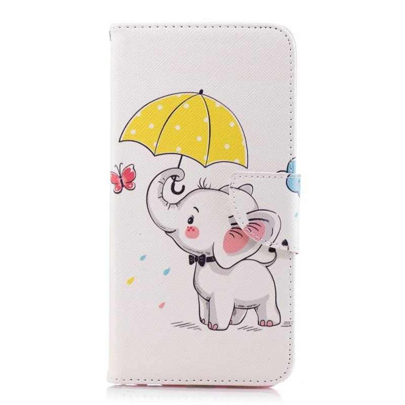 Läderfodral Huawei Y7 2018 Mobilskal Elefant