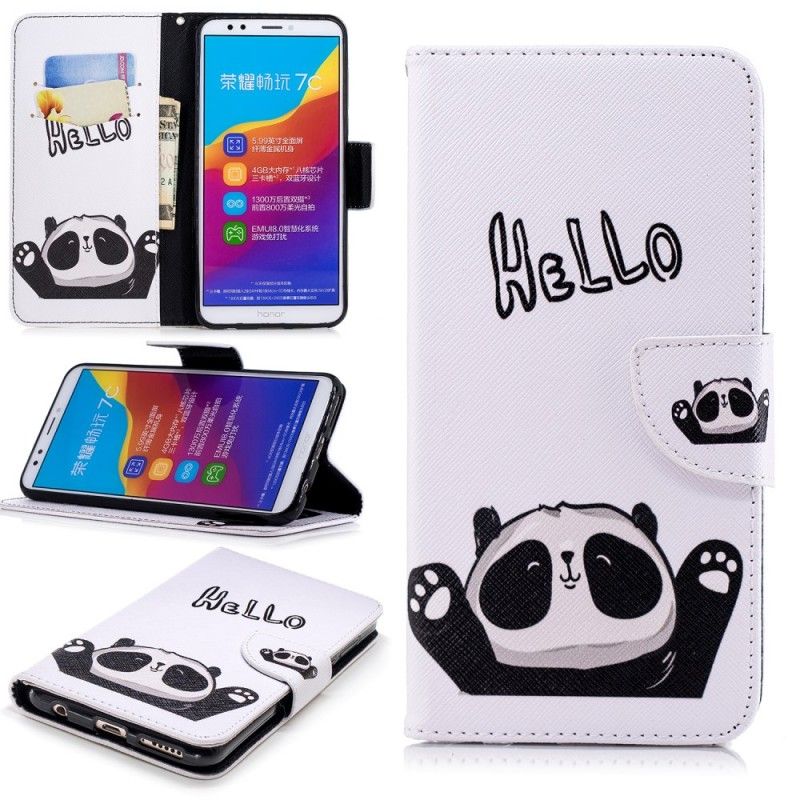 Läderskal Huawei Y7 2018 Hej Panda