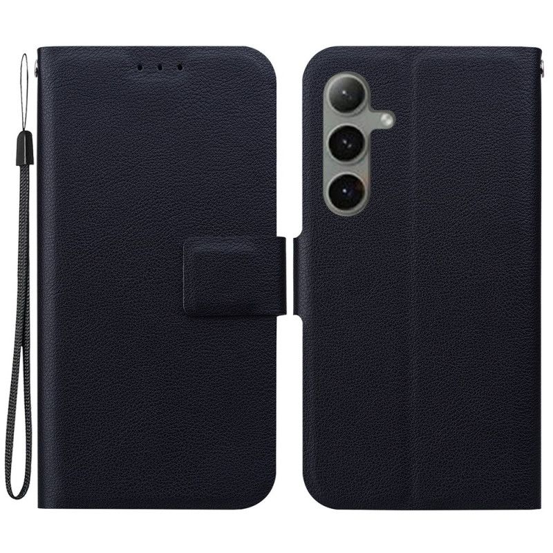 Fodral För Samsung Galaxy S25 Plus 5g Enfärgad Lädereffekt Med Rem