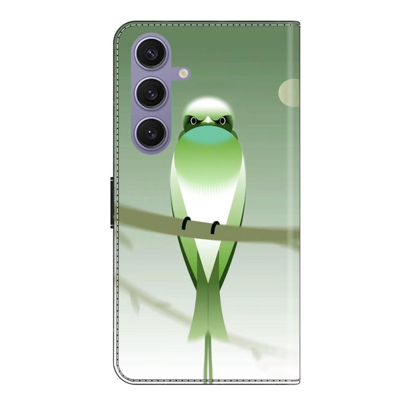 Läderfodral Samsung Galaxy S25 Plus 5g Telefonfodral Grön Fågel