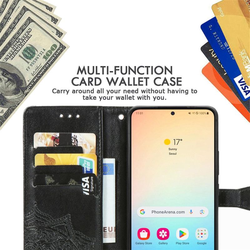 Läderfodral Samsung Galaxy S25 Plus 5g Telefonfodral Mandalabarock