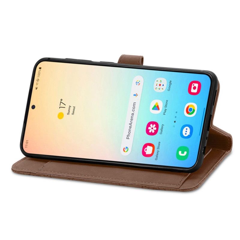 Läderfodral Samsung Galaxy S25 Plus 5g Telefonfodral Spetsrem I Mockaeffekt