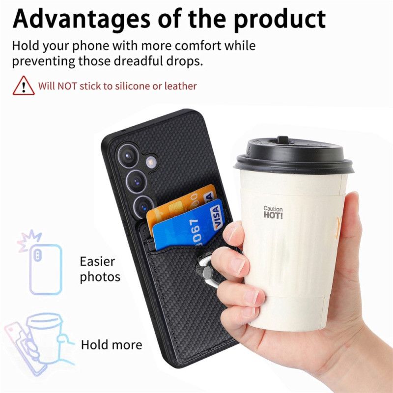 Skal Samsung Galaxy S25 Plus 5g Korthållare Och Ringhållare I Kolfiber