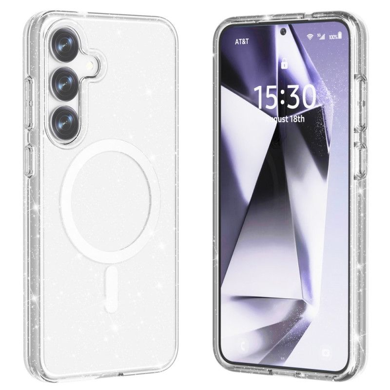 Skal Samsung Galaxy S25 Plus 5g Telefonfodral Magsafe-kompatibel Glitterbaksida