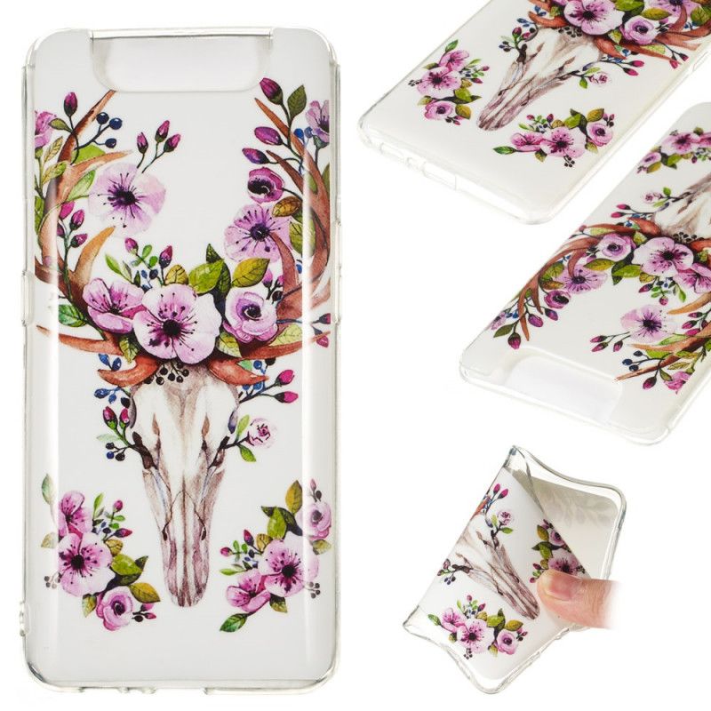 Skal för Samsung Galaxy A80 / A90 Fluorescerande Blommig Älg