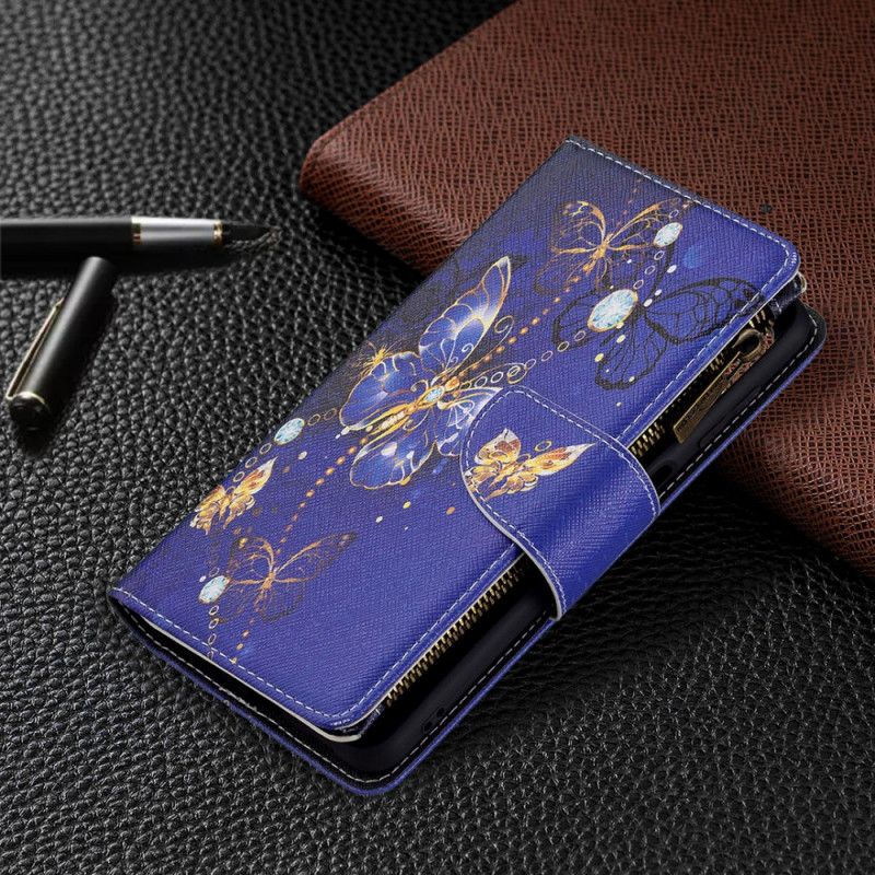 Fodral För Samsung Galaxy M32 Fjärilsficka Med Dragkedja