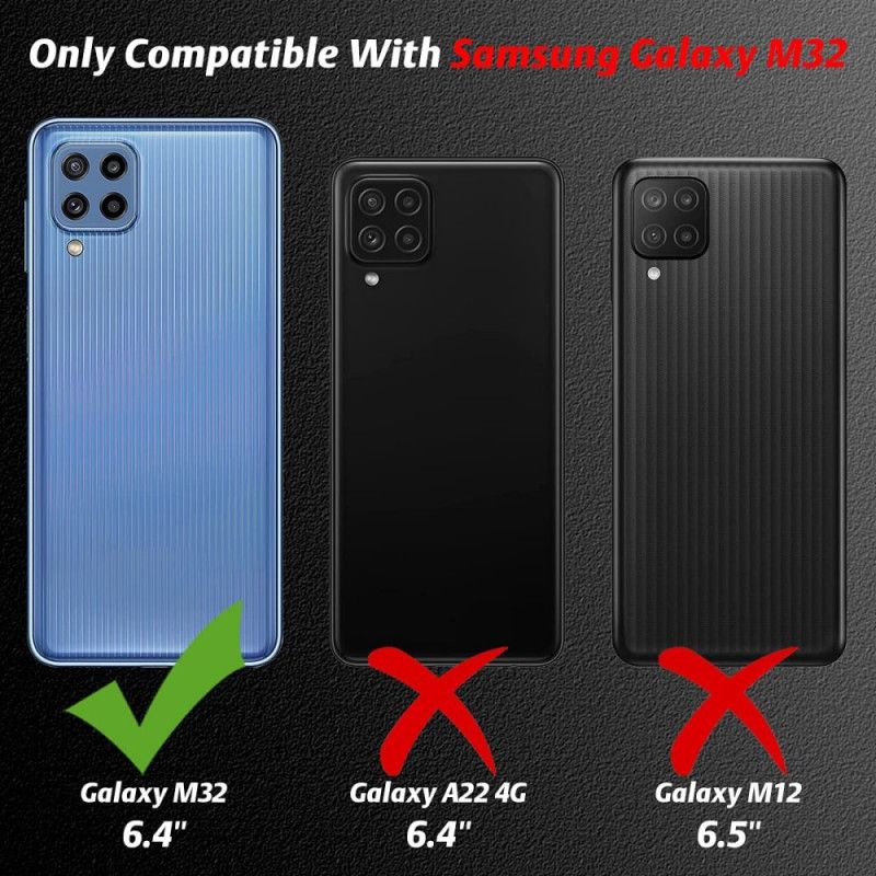 Skal Samsung Galaxy M32 Telefonfodral Combo-fodral Och Härdat Glas