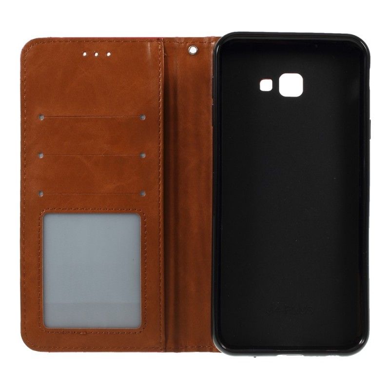 Folio-fodral Samsung Galaxy J4 Plus Svart Korthållare I Konstläder