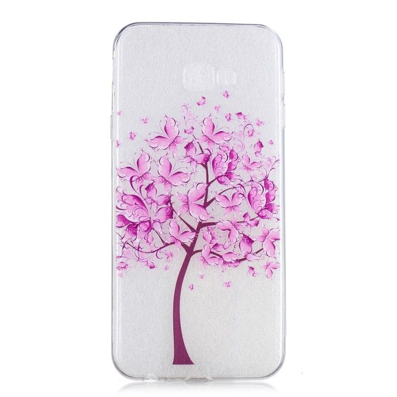 Skal för Samsung Galaxy J4 Plus Transparent Fjärilsträd