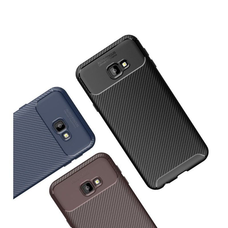 Skal Samsung Galaxy J4 Plus Svart Flexibel Kolfiberstruktur