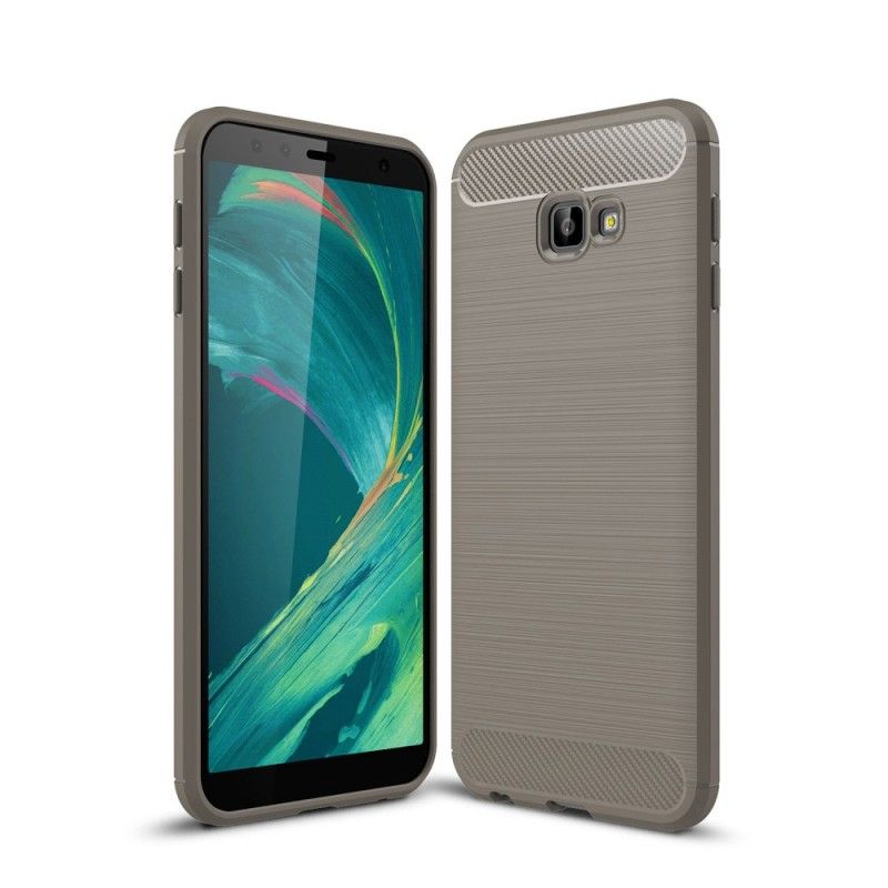 Skal Samsung Galaxy J4 Plus Svart Mobilskal Borstad Kolfiber