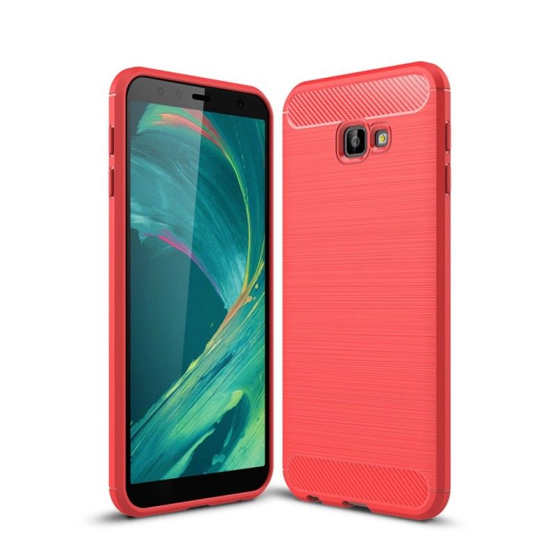 Skal Samsung Galaxy J4 Plus Svart Mobilskal Borstad Kolfiber