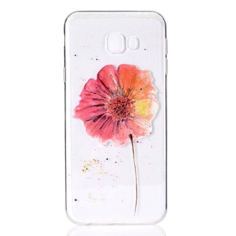 Skal Samsung Galaxy J4 Plus Transparent Akvarellvallmo