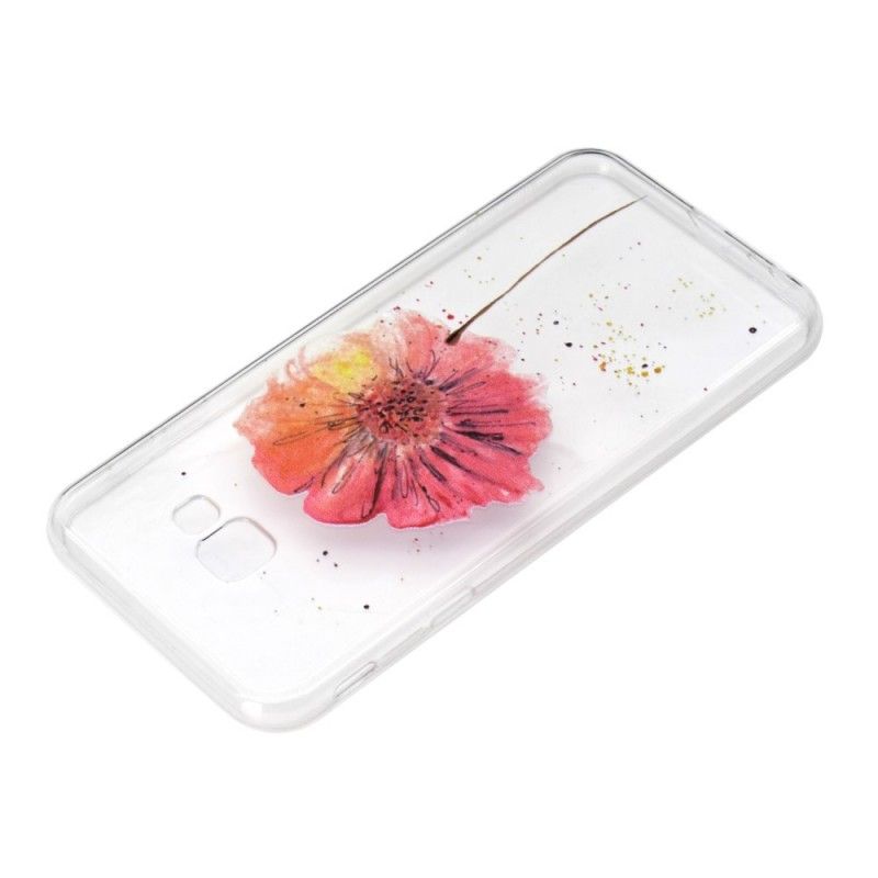 Skal Samsung Galaxy J4 Plus Transparent Akvarellvallmo
