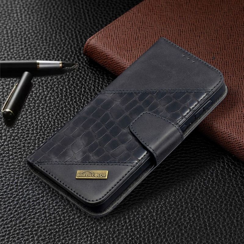 Fodral Samsung Galaxy S21 Plus 5G Svart Klassisk Krokodilhudeffekt
