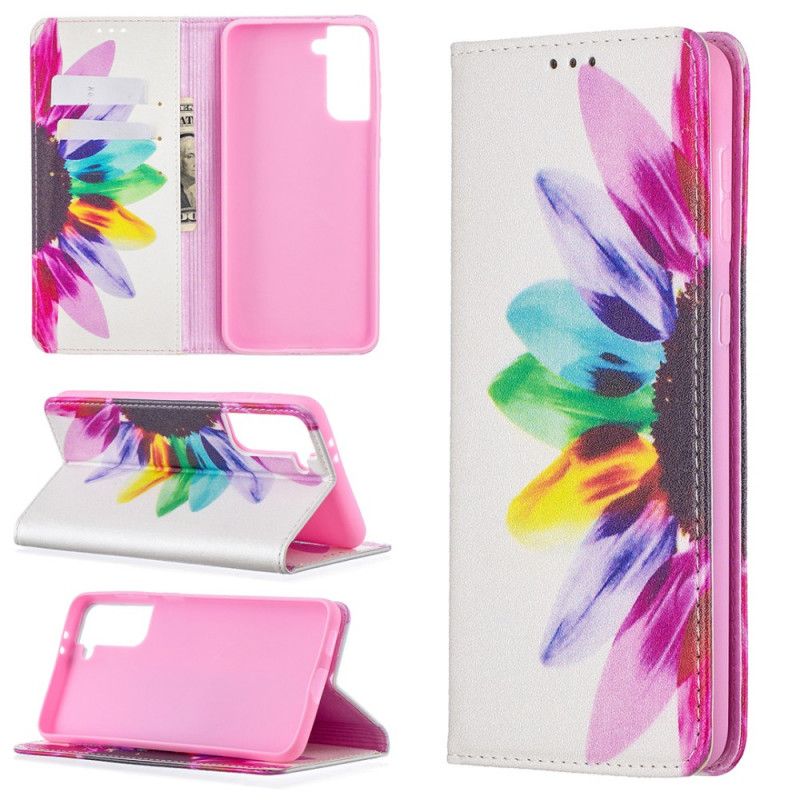 Folio-fodral för Samsung Galaxy S21 Plus 5G Akvarellblomma