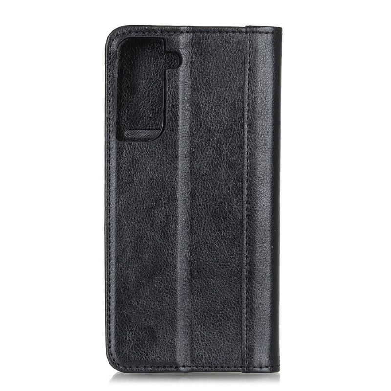 Folio-fodral för Samsung Galaxy S21 Plus 5G Svart Elegant Splitlitchi