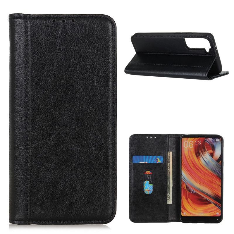 Folio-fodral för Samsung Galaxy S21 Plus 5G Svart Elegant Splitlitchi