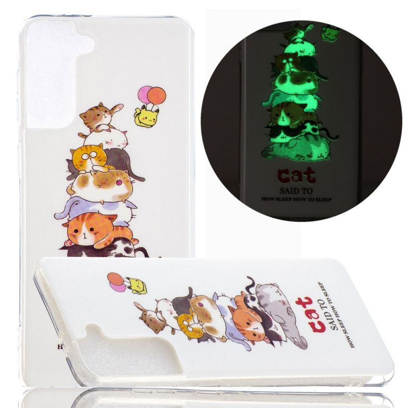 Skal Samsung Galaxy S21 Plus 5G Fluorescerande Katter
