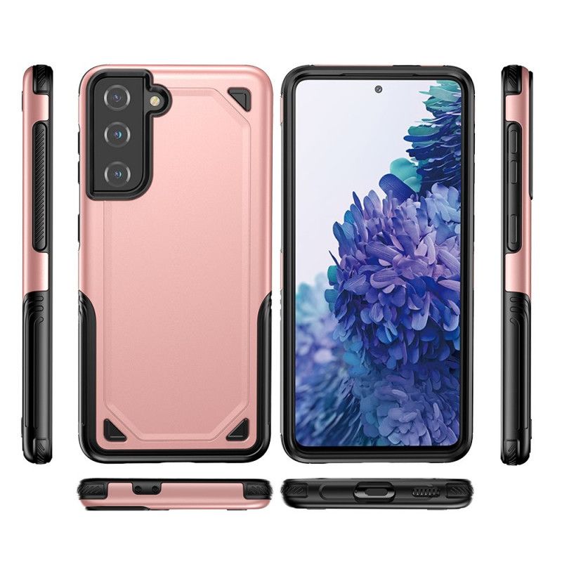 Skal Samsung Galaxy S21 Plus 5G Svart Mobilskal Rustning Av Metalleffekt