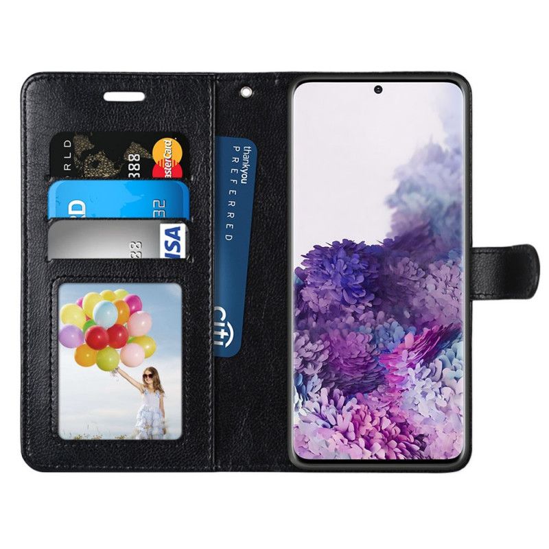 Skyddsfodral Samsung Galaxy S21 Plus 5G Svart Svartvit Läderstil