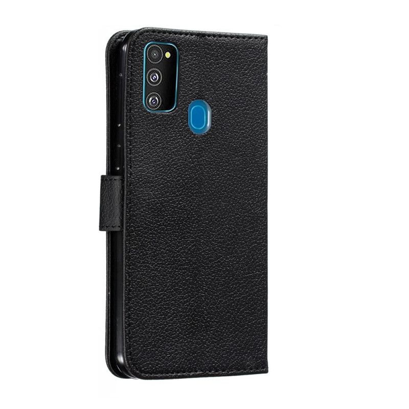 Fodral Samsung Galaxy M21 Svart Konstläder Lever Din Dröm