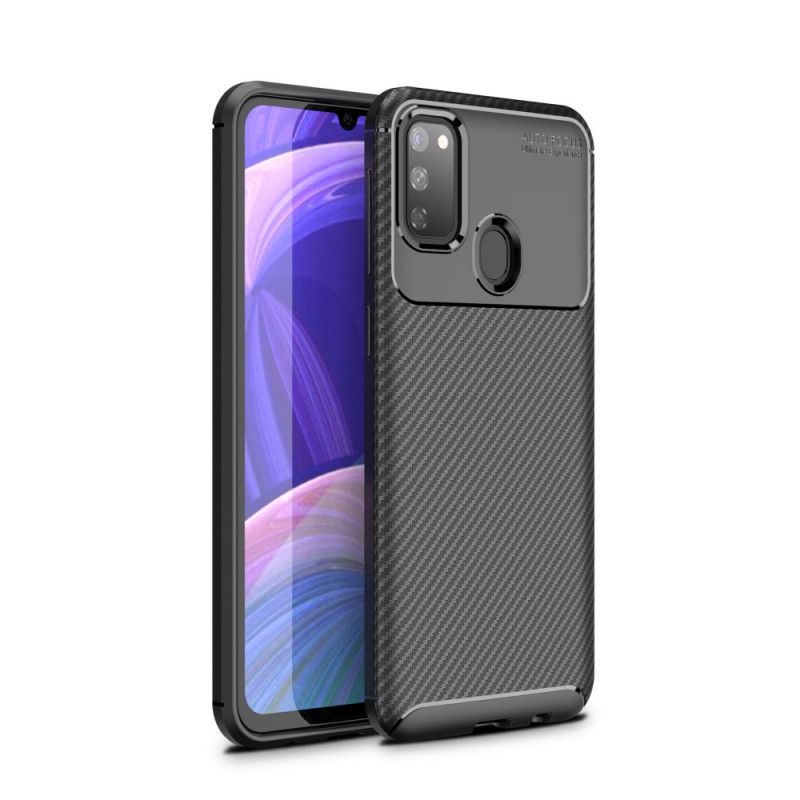 Skal Samsung Galaxy M21 Svart Flexibel Kolfiberstruktur