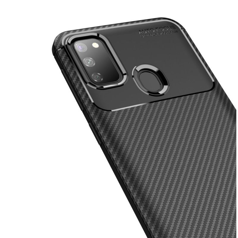 Skal Samsung Galaxy M21 Svart Flexibel Kolfiberstruktur