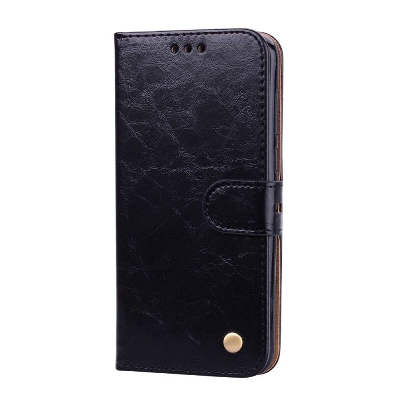 Fodral för Huawei Y5 2018 Svart Vintage Lädereffekt
