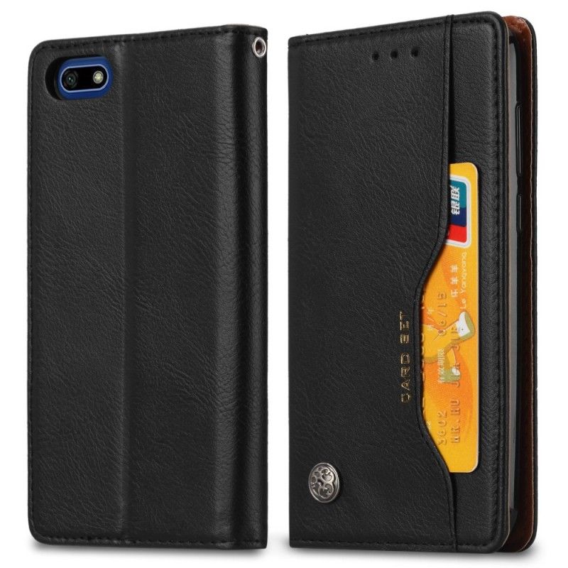 Folio-fodral Huawei Y5 2018 Svart Korthållare I Konstläder