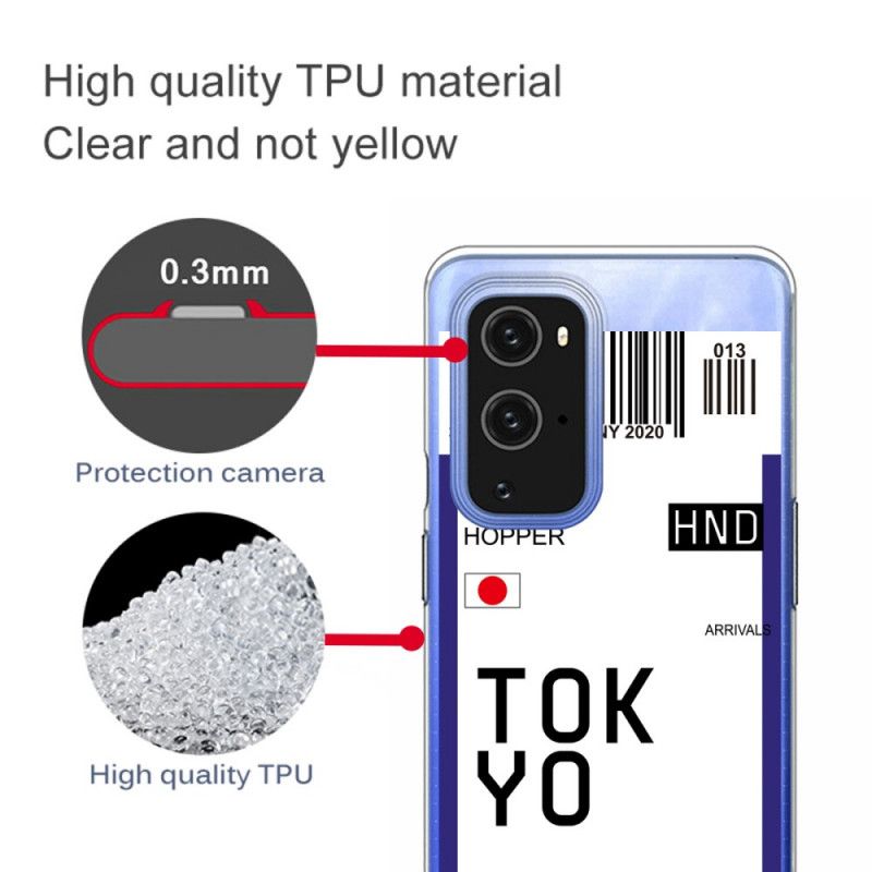 Skal OnePlus 9 Svart Boardingkort Tokyo