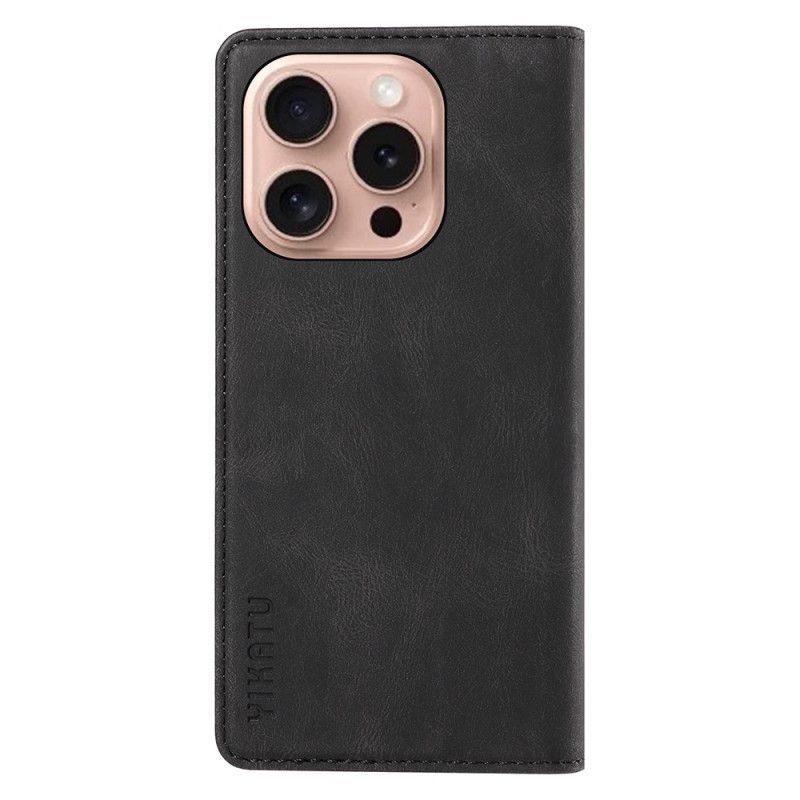 Folio-fodral iPhone 16 Pro Telefonfodral Yikatu Mockaeffekt