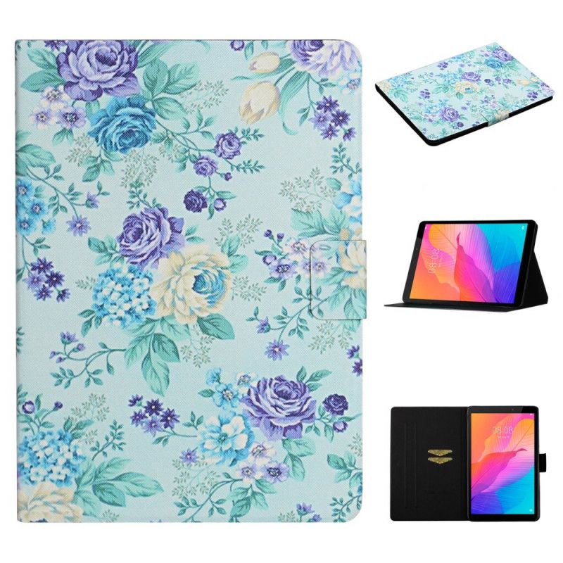 Läderfodral Huawei MatePad T 8 Svart Mobilskal Blommor Blommor Blommor
