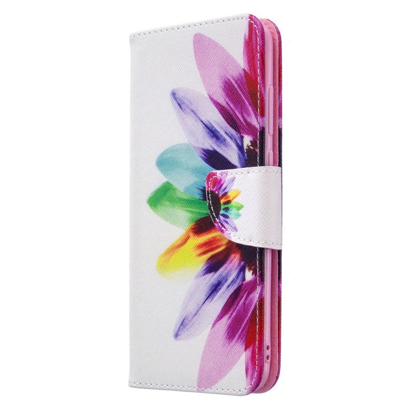 Läderfodral Samsung Galaxy M11 Mobilskal Akvarellblomma