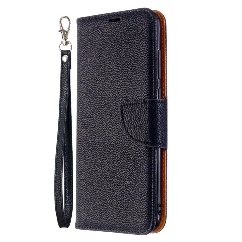 Läderfodral Samsung Galaxy M11 Svart Litchi Sned Flik