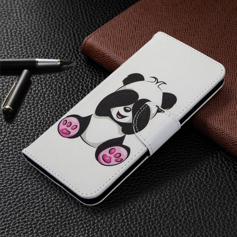 Läderskal Samsung Galaxy M11 Rolig Panda