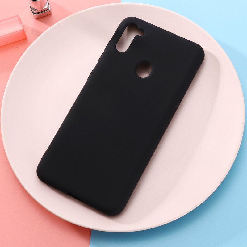 Skal Samsung Galaxy M11 Svart Flytande Silikon Design