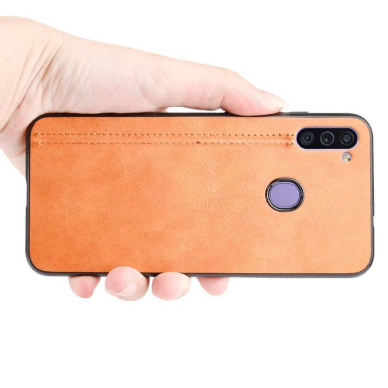 Skal Samsung Galaxy M11 Svart Sydd Lädereffekt